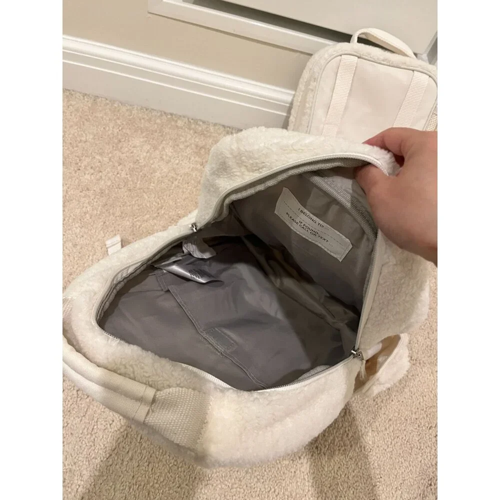 NWOT Pottery Barn Kids Mackenzie‎ Natural Sherpa Small Backpack & Lunch Box